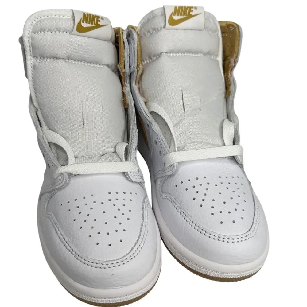 💎✨NEW IN BOX✨💎NIKE Jordan One Retro High OG (PS) White/Gold